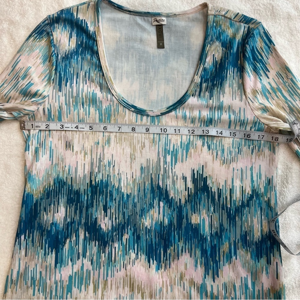 XCVI Watercolor Print‎ 3/4 Sleeve Shirt Size PM - Picture 3 of 9